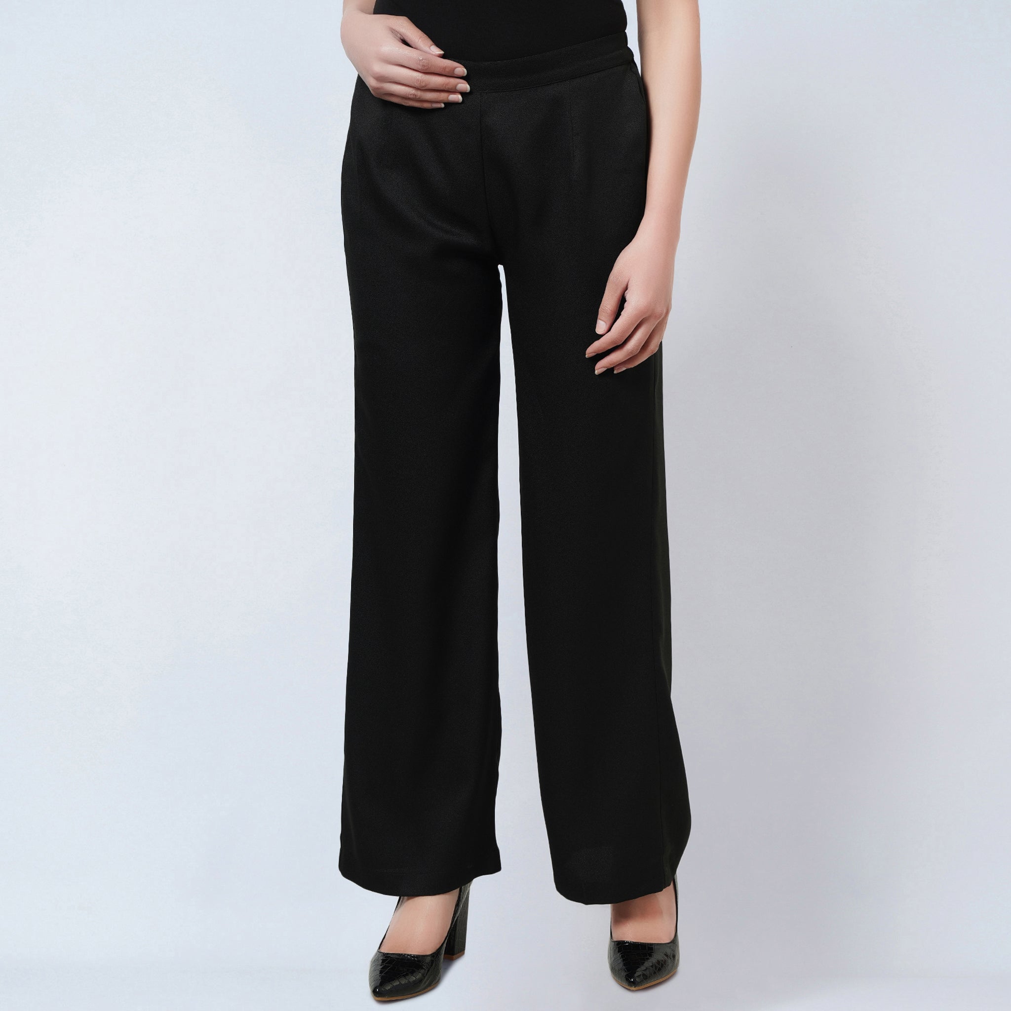 Buy Black Trousers & Pants for Women by Ginger by lifestyle Online |  Ajio.com